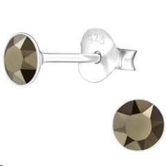 Sterling Silver Round Stud Earrings