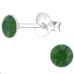Sterling Silver Round Stud Earrings