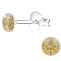 Sterling Silver Round Stud Earrings