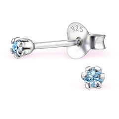 Sterling Silver Round Stud Earrings