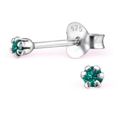 Sterling Silver Round Stud Earrings