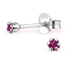 Sterling Silver Round Stud Earrings