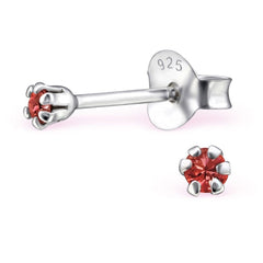 Sterling Silver Round Stud Earrings