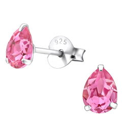 Sterling Silver Pear Stud Earrings
