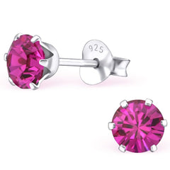 Sterling Silver Round Stud Earrings