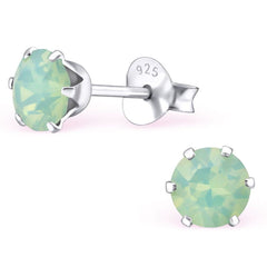 Sterling Silver Round Stud Earrings