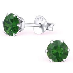 Sterling Silver Round Stud Earrings