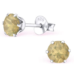 Sterling Silver Round Stud Earrings