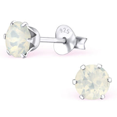 Sterling Silver Round Stud Earrings