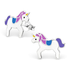 Sterling Kids Silver Unicorn Stud earrings