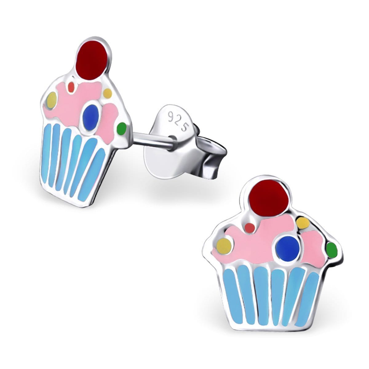 Sterling Kids Silver Cupcake Earrings
