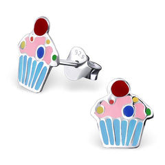 Sterling Kids Silver Cupcake Earrings