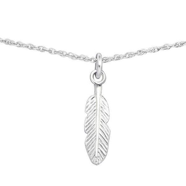 Silver Feather Choker Necklace