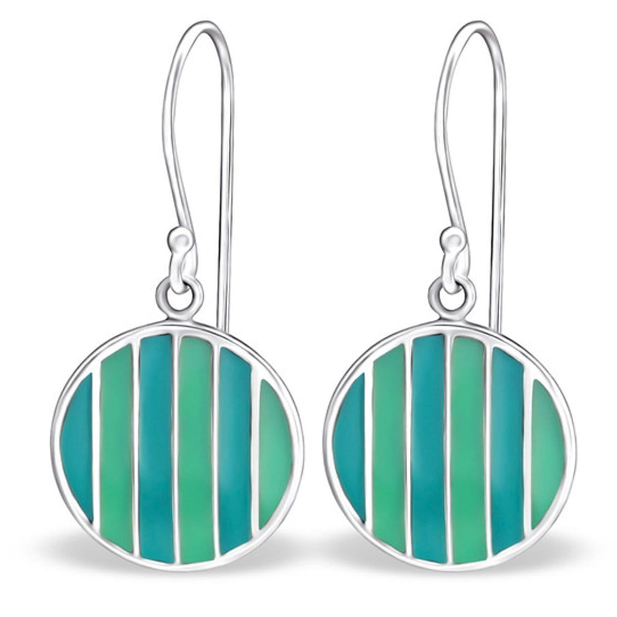 Sterling Silver Round Turquoise Earrings