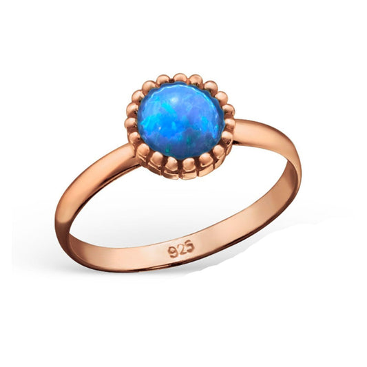Rose Gold Silver Opal Midi Ring