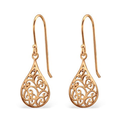 Cut-Out Rose-Gold Drop Earrings