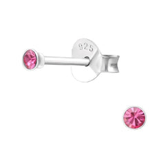 Small Round Silver Stud Earrings