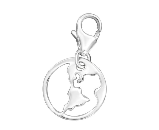 Sterling Silver Earth Clip on Charm