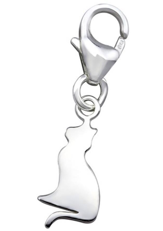 Sterling Silver Cat Clip on Charm