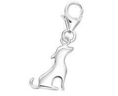 Silver Dog Clip on Charm