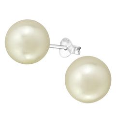 Silver Bridal Pearl Earring-Cream
