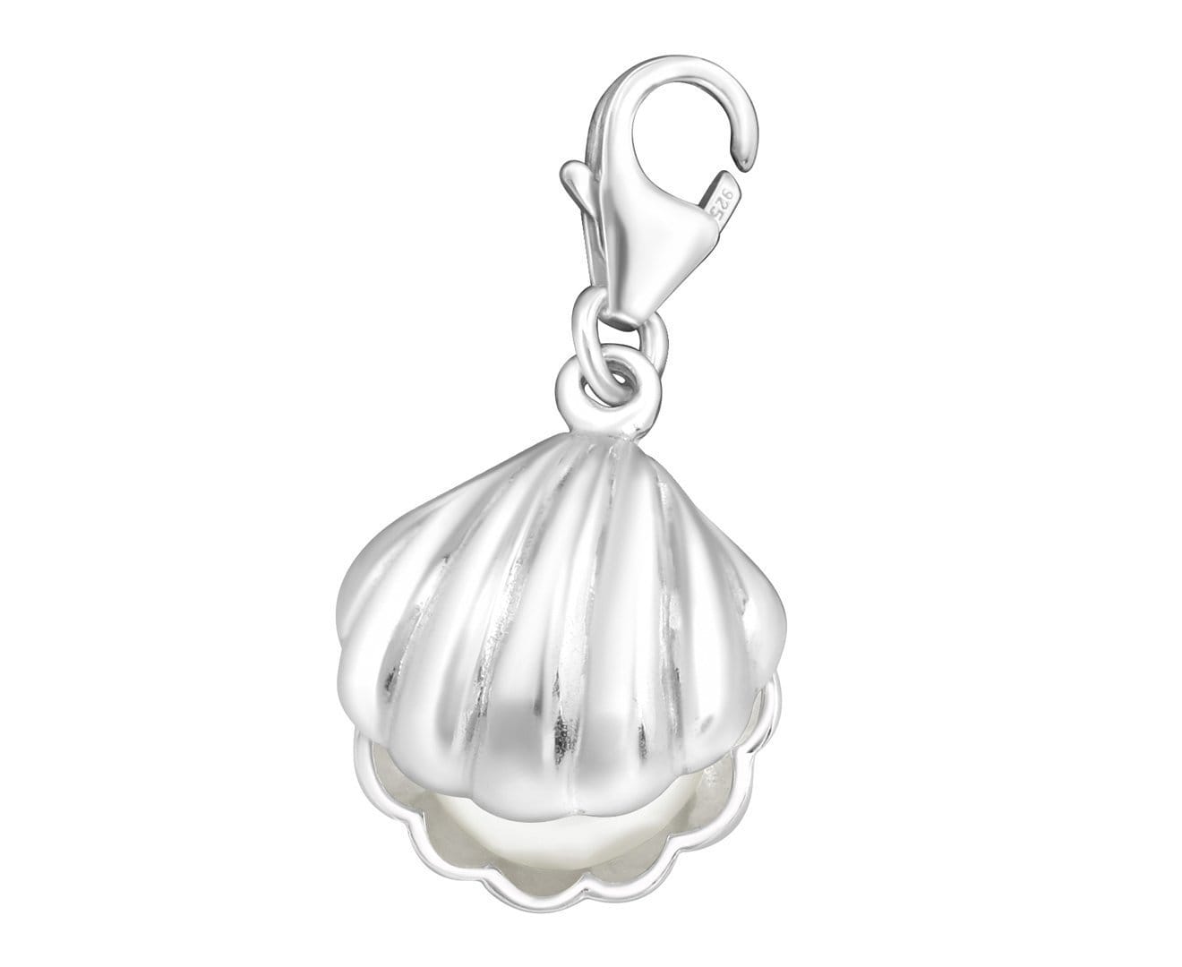 Sterling Silver Pearl Clip on Charm