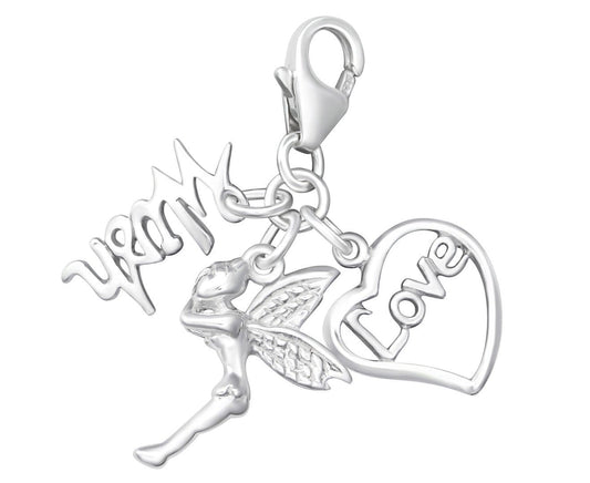 Sterling Silver Fairy Clip on Charm