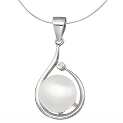 Silver Freshwater Pearl Teardrop Pendant