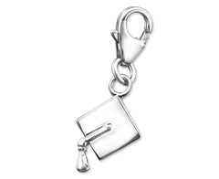 Sterling Silver Graduation Cap Clip on Charm