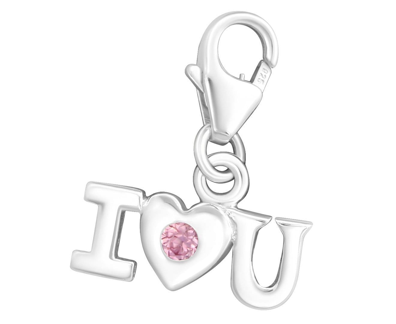 Sterling Silver Heart Clip on Charm