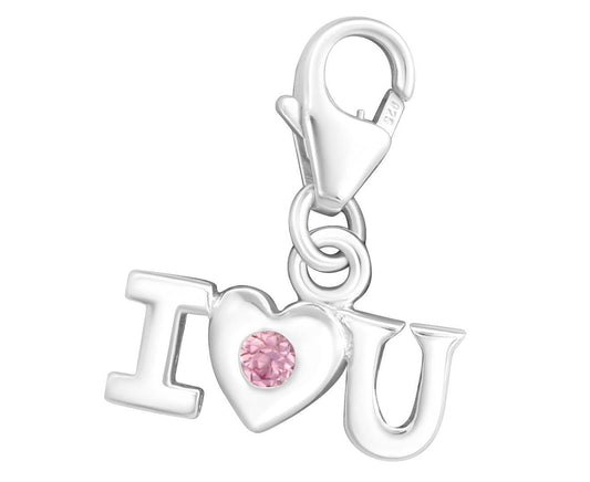 Sterling Silver Heart Clip on Charm