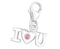 Sterling Silver Heart Clip on Charm