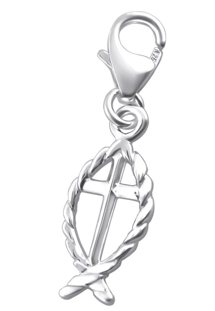 Sterling Silver Cross Clip on Charm