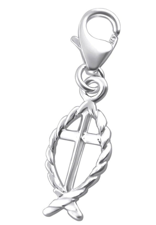 Sterling Silver Cross Clip on Charm