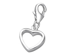 Sterling Silver Heart Clip on Charm