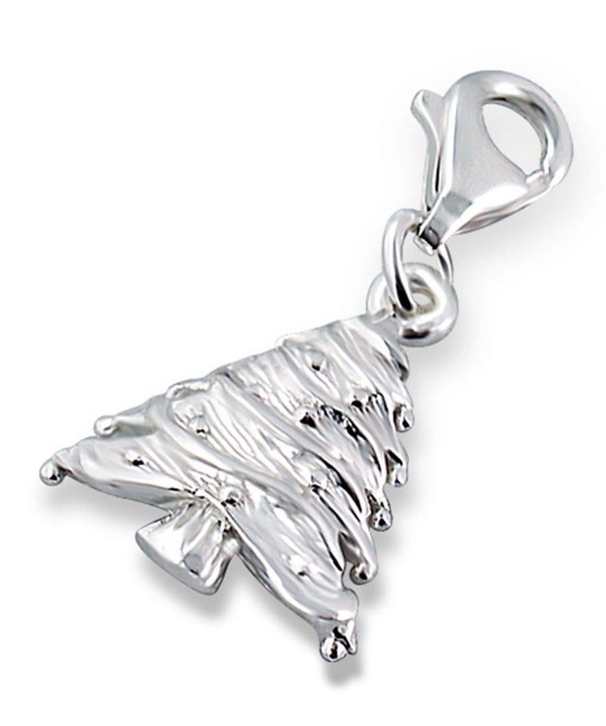 Sterling Silver Christmas Tree Clip on Charm