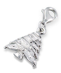 Sterling Silver Christmas Tree Clip on Charm