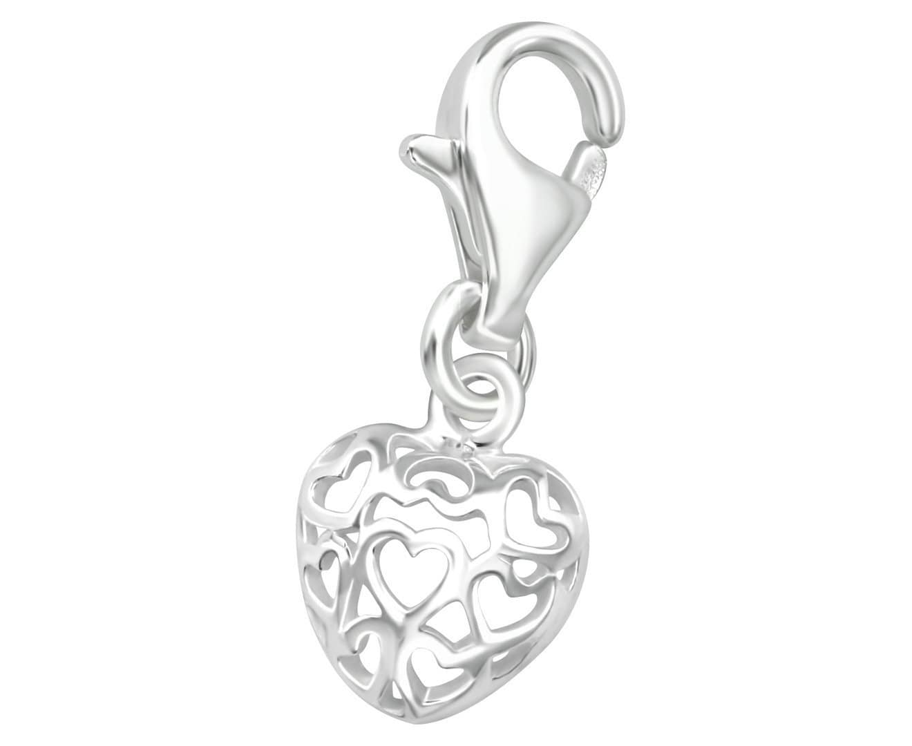 Sterling Silver Filigree Heart Charm