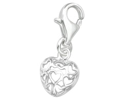 Sterling Silver Filigree Heart Charm