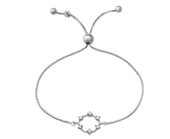 Sterling Silver Cubic Zirconia Wreath Bracelet