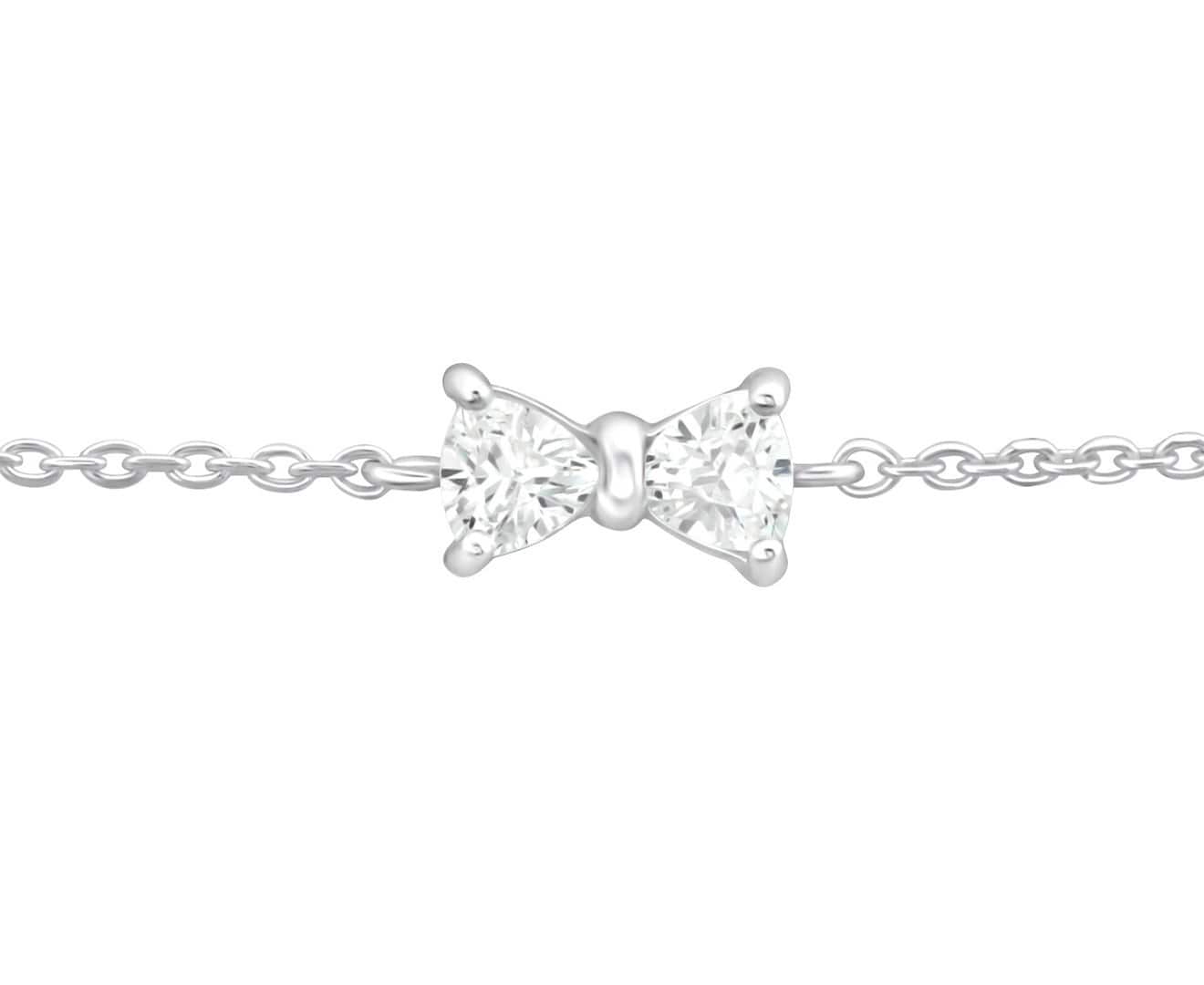 Sterling Silver Cubic Zirconia Bow Bracelet