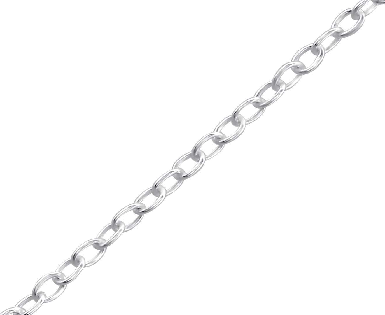 Sterling Silver 18cm Cable Chain Bracelet