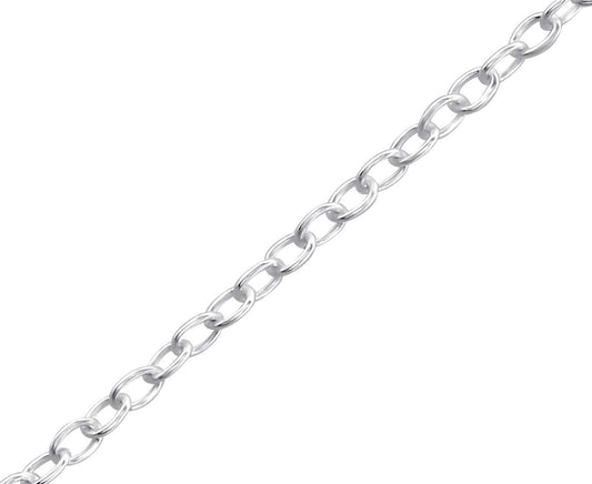Sterling Silver 18cm Cable Chain Bracelet