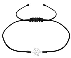 Sterling Silver Snowflake Corded Bracelet