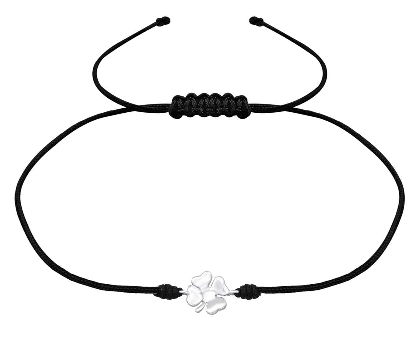 Sterling Silver Clover Corded Bracelet