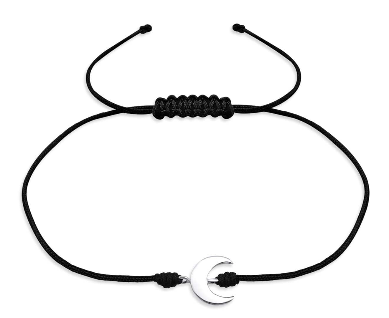 Sterling Silver Moon Corded Bracelet