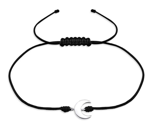 Sterling Silver Moon Corded Bracelet