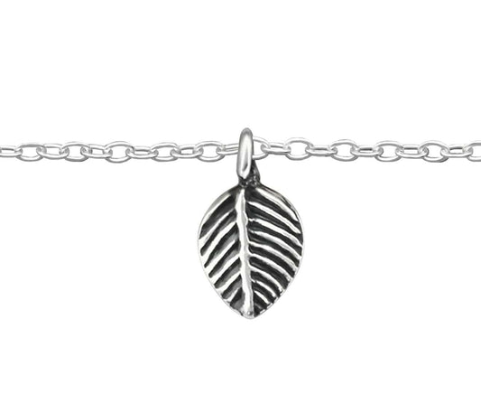 Sterling Silver Leaf Anklet
