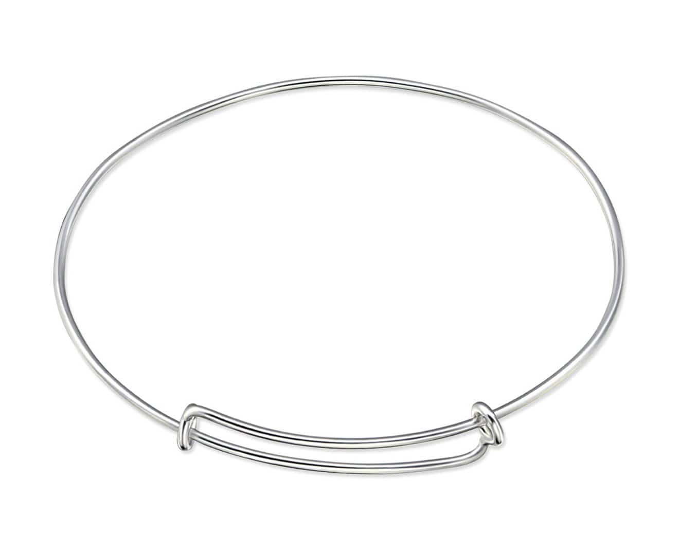 Sterling Silver Adjustable Charm Bangle
