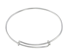 Sterling Silver Adjustable Charm Bangle